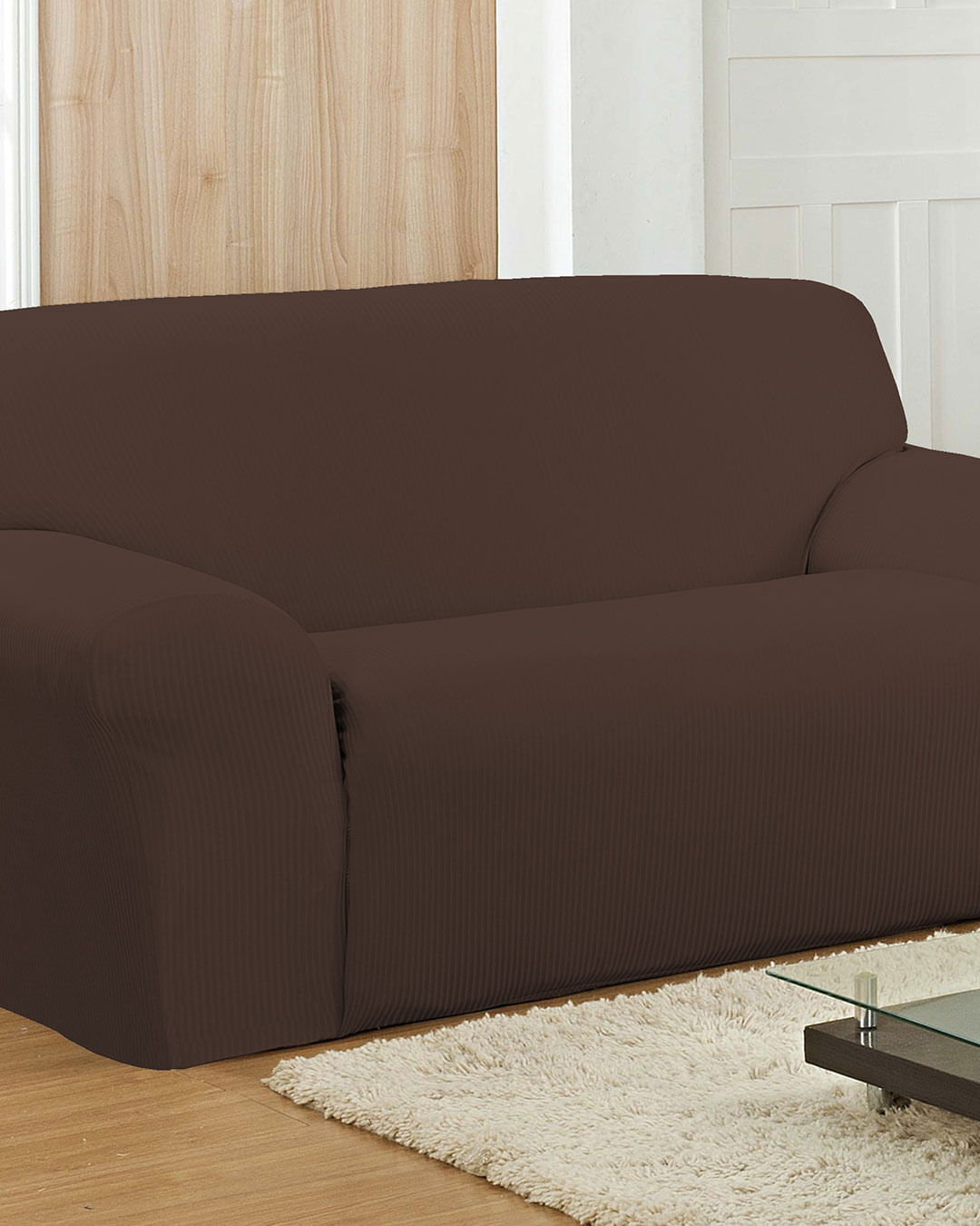 Capa-Para-Sofa-2-Lugares-Malha-Canelada-Marrom