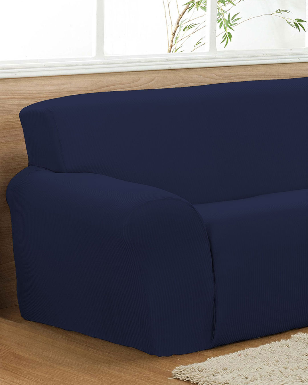 Capa-Para-Sofa-3-Lugares-Malha-Canelada-Azul-Escuro