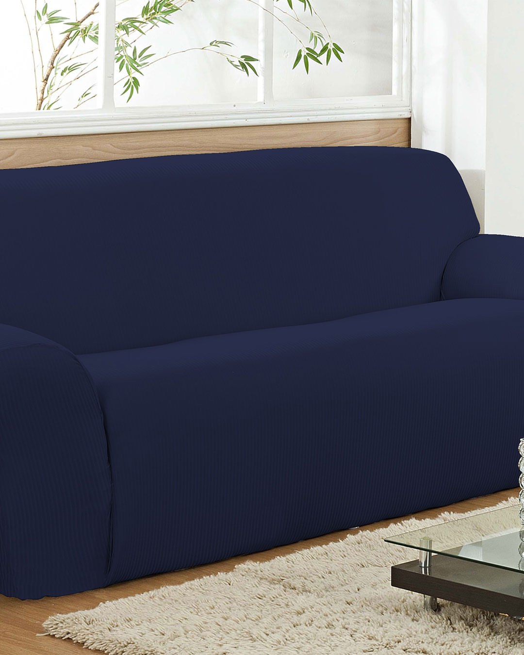 Capa-Para-Sofa-3-Lugares-Malha-Canelada-Azul-Escuro