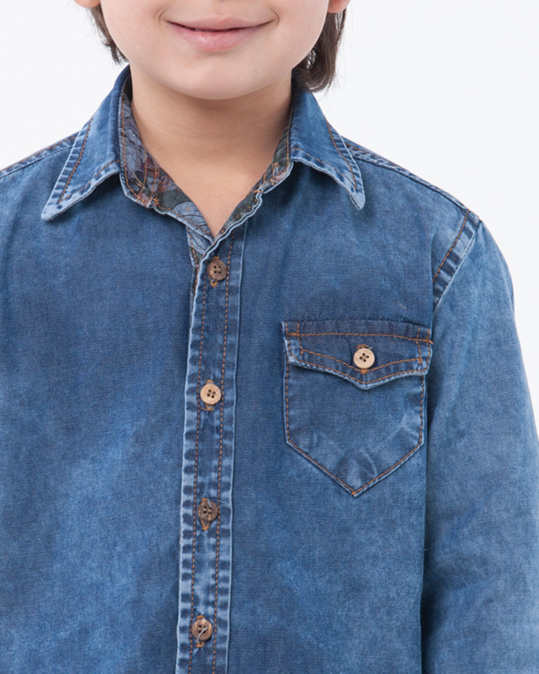 Camisa-Jeans-Infantil-Manga-Longa-Forro-Estampado-Azul