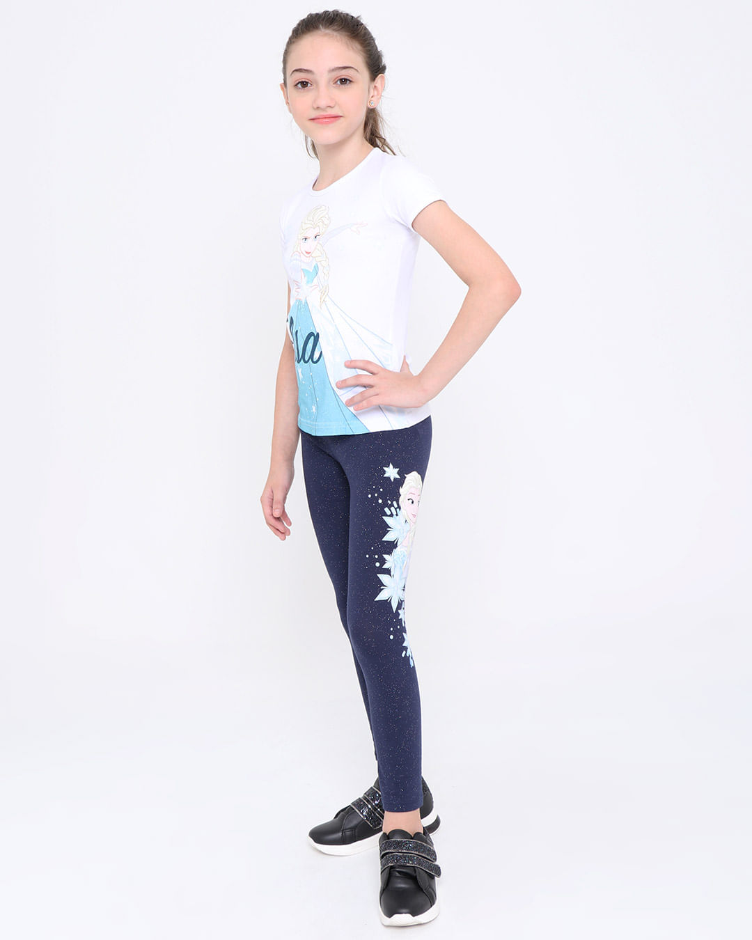 Calca-Legging-Infantil-Com-Brilho-Frozen-Disney-Azul-Marinho