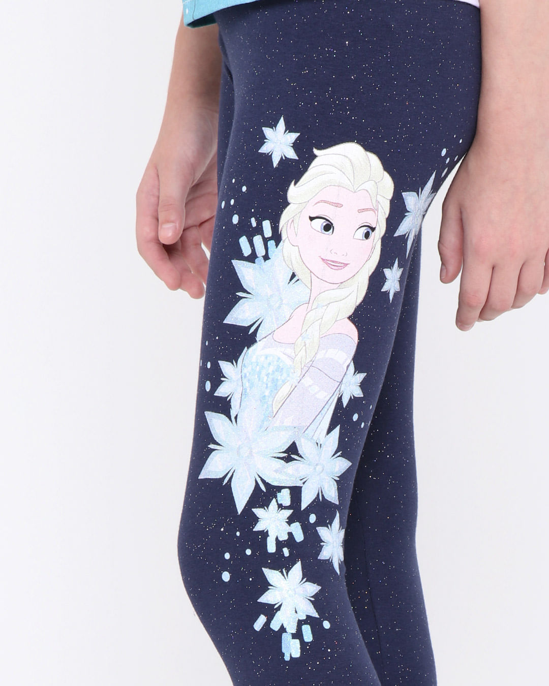Calca-Legging-Infantil-Com-Brilho-Frozen-Disney-Azul-Marinho