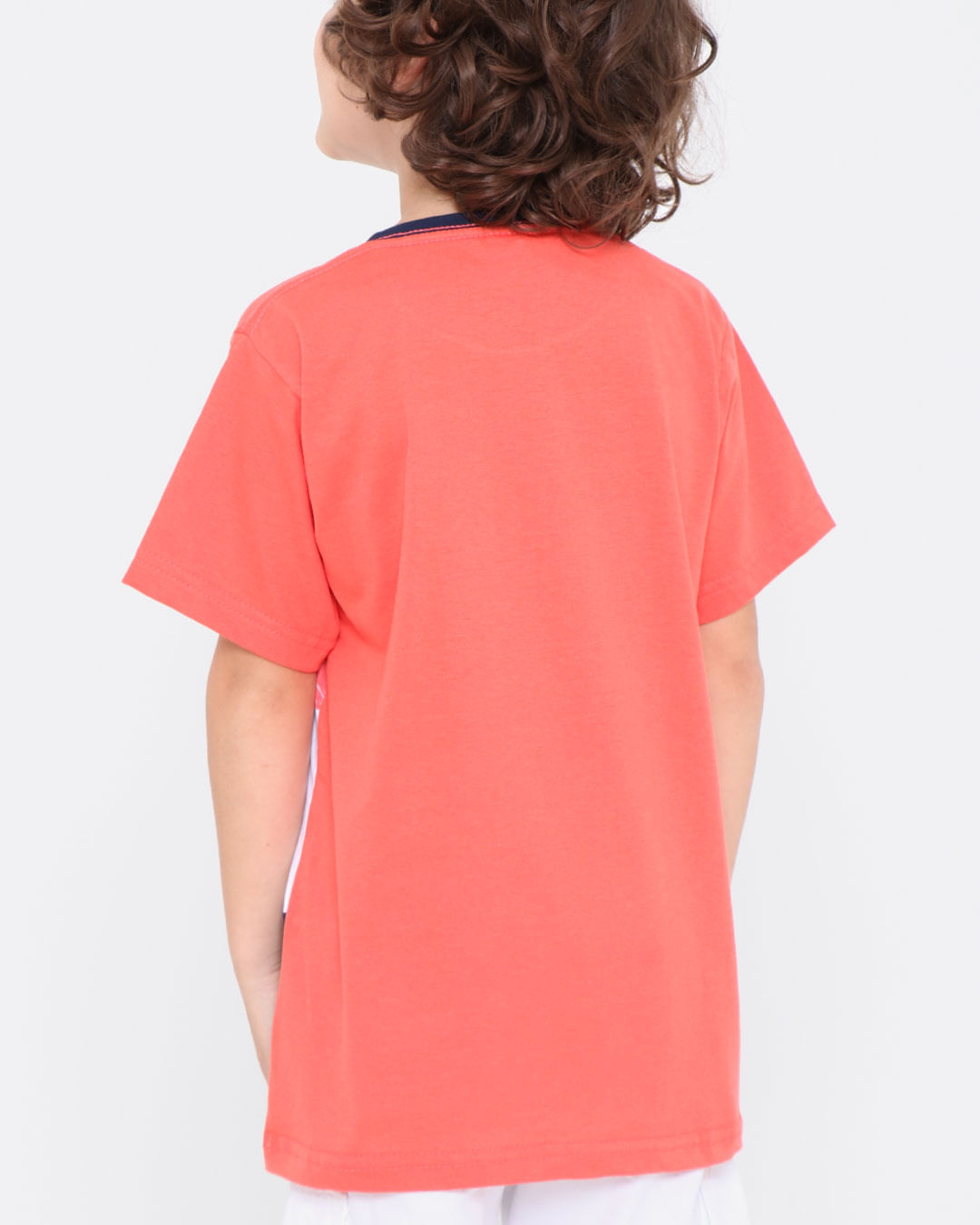 Camiseta-Infantil-Recorte-Floral-Bolso-Laranja