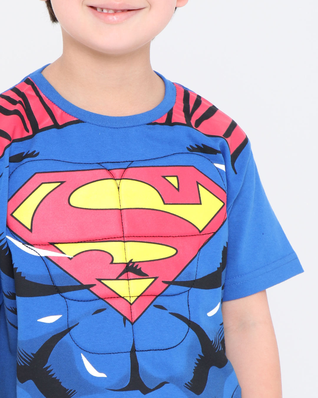 Camiseta-Infantil-Manga-Curta-Musculos-Super-Homem-Liga-Da-Justica-Azul
