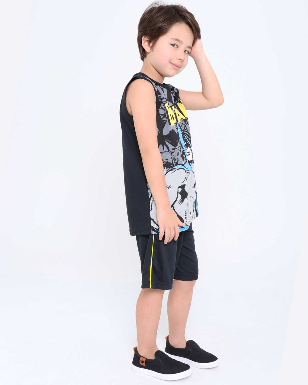 Short-Infantil-Batman-Liga-Da-Justica-Preto
