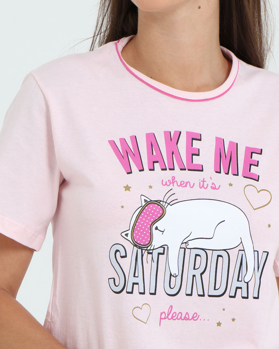 Pijama-Manga-Curta-Estampa-Gato-Rosa