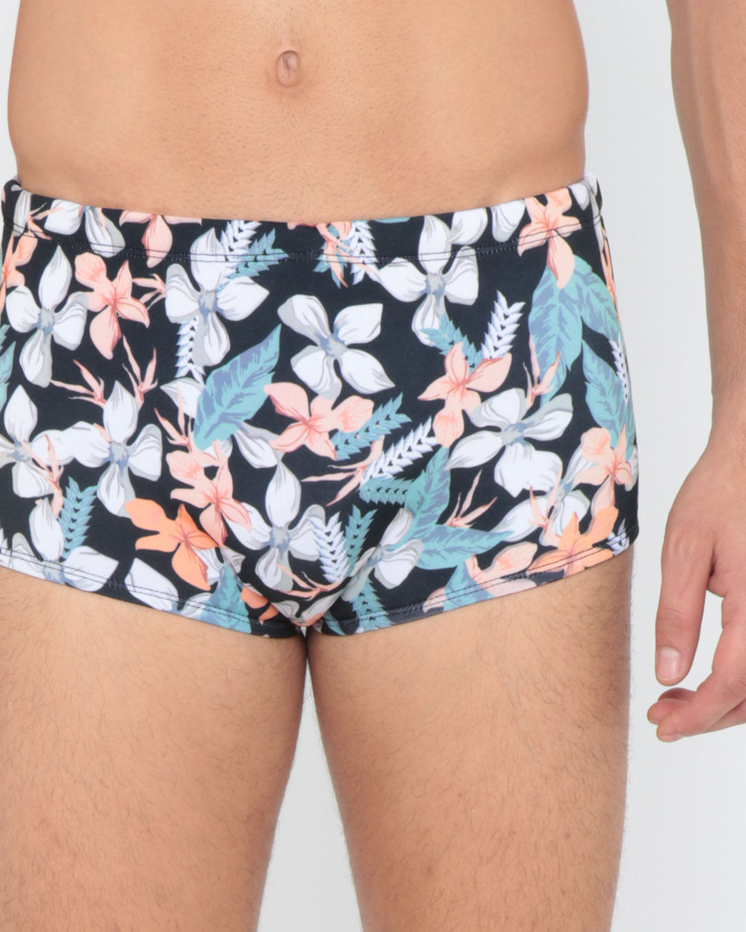 Sunga-Com-Elastico-Floral-Preta