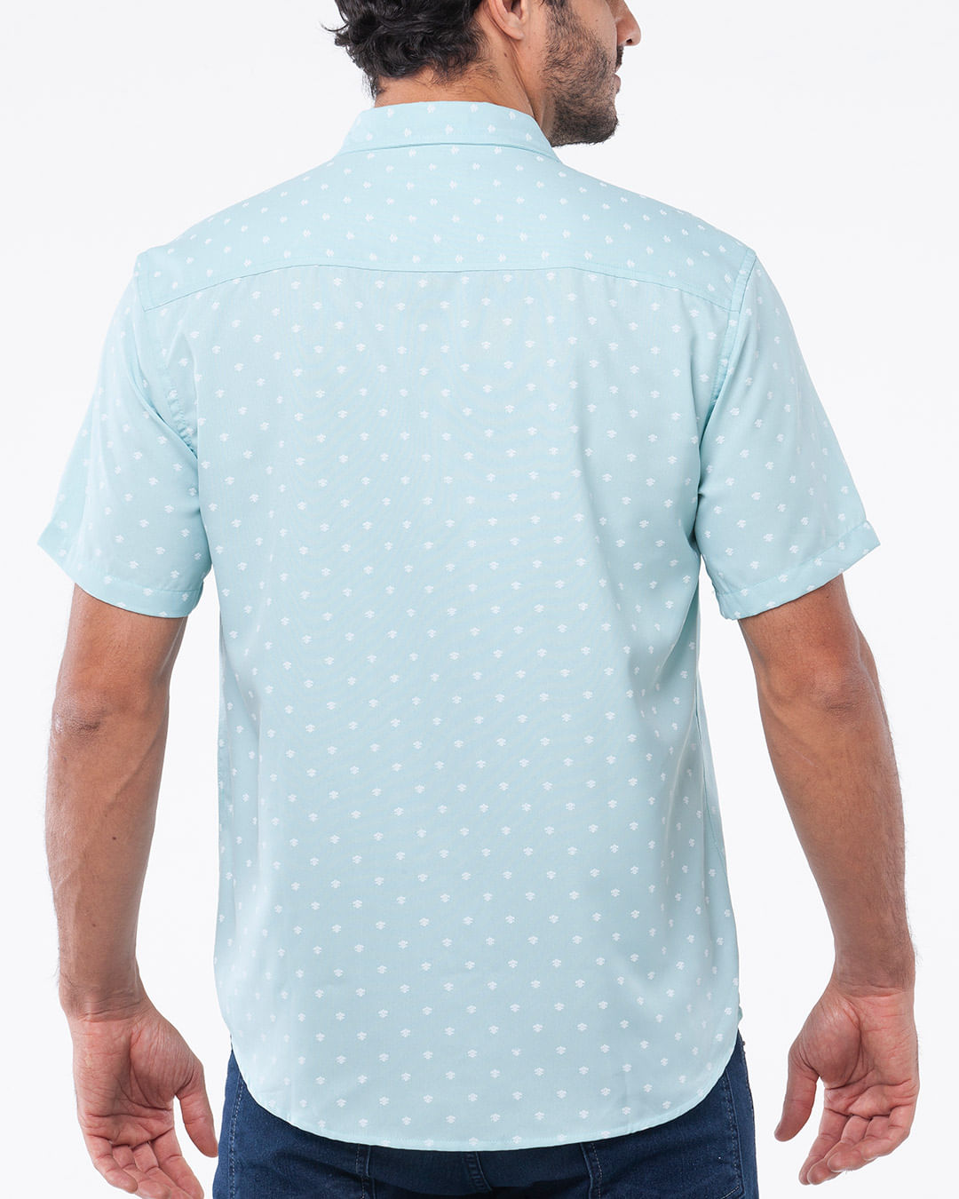 Camisa-Masculina-Estampada-Verde-Claro