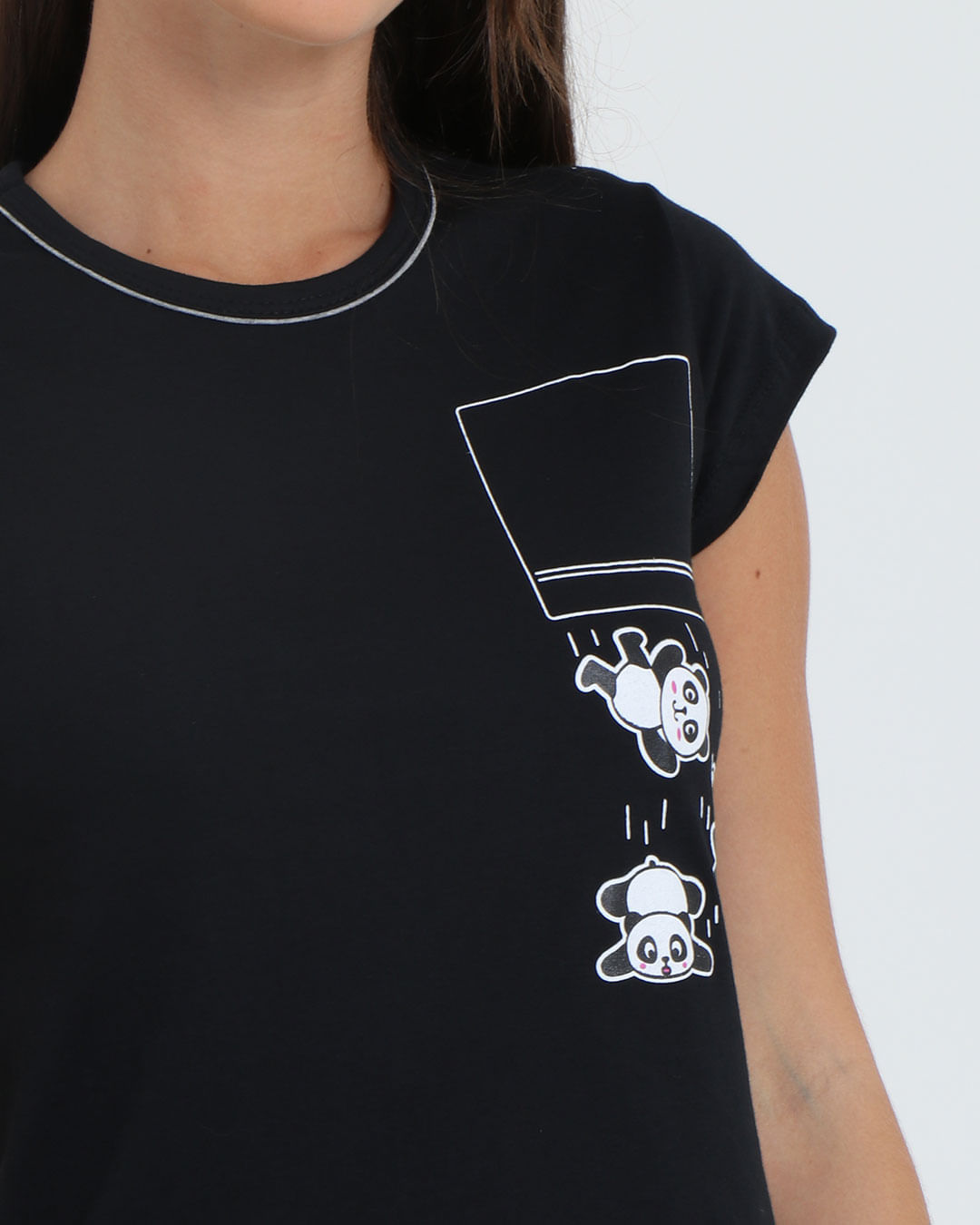 Pijama-Feminino-Panda-Preto