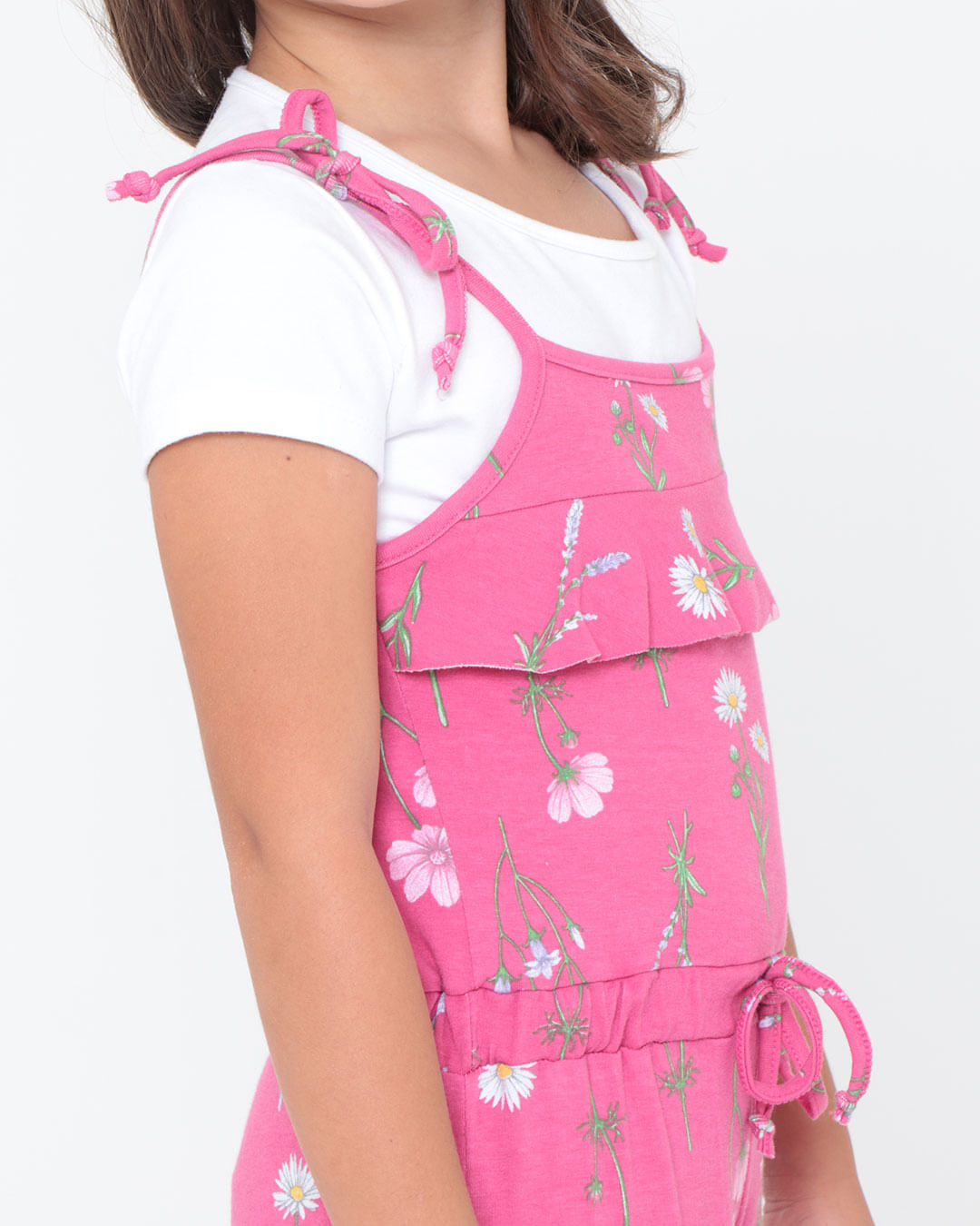 Jardineira-Infantil-Flores-Rosa