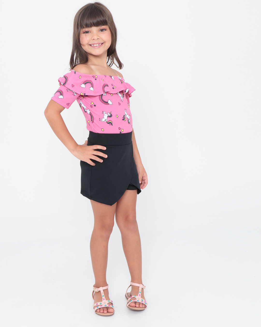 Short-Saia-Infantil-Envelope-Preto
