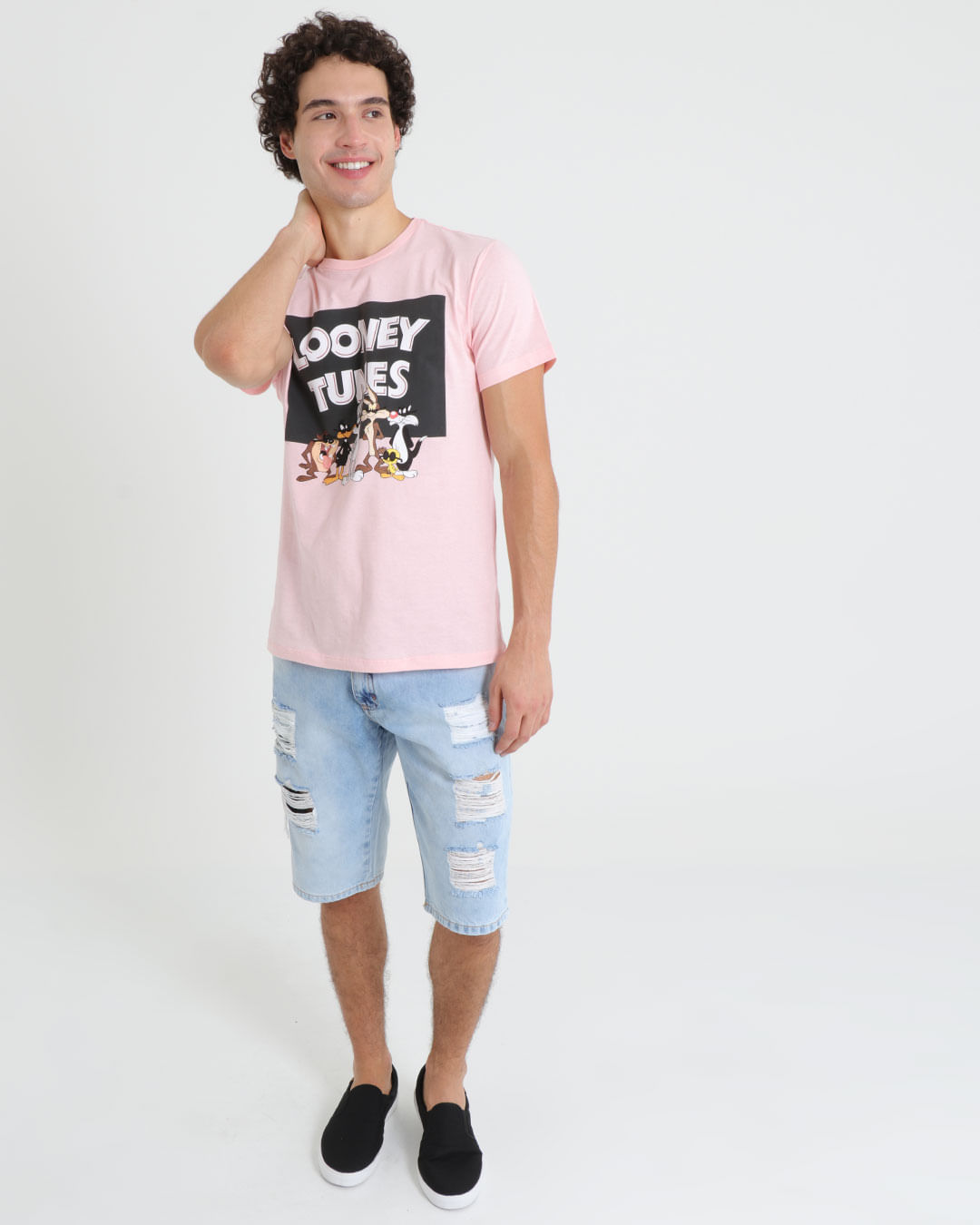 Bermuda-Jeans-Masculina-Destroyed-Azul-Claro
