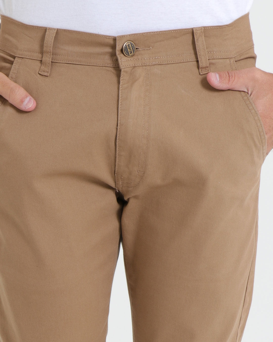 Calca-Sarja-Masculina-Slim-Marrom-Claro
