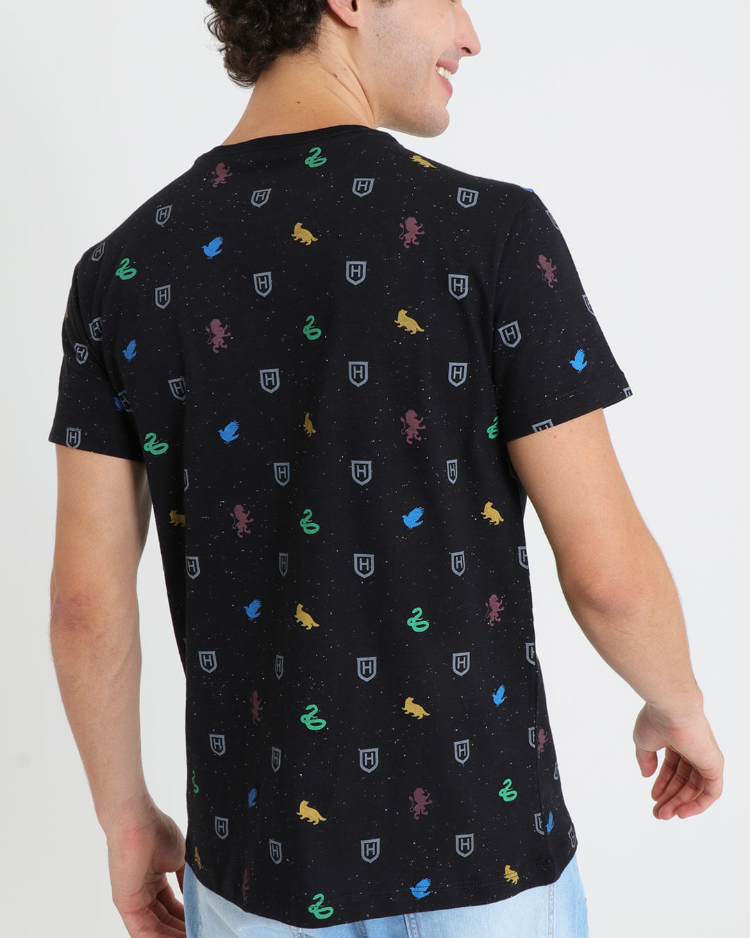 Camiseta-Masculina-Manga-Curta-Botone-Harry-Potter-Warner-Preta