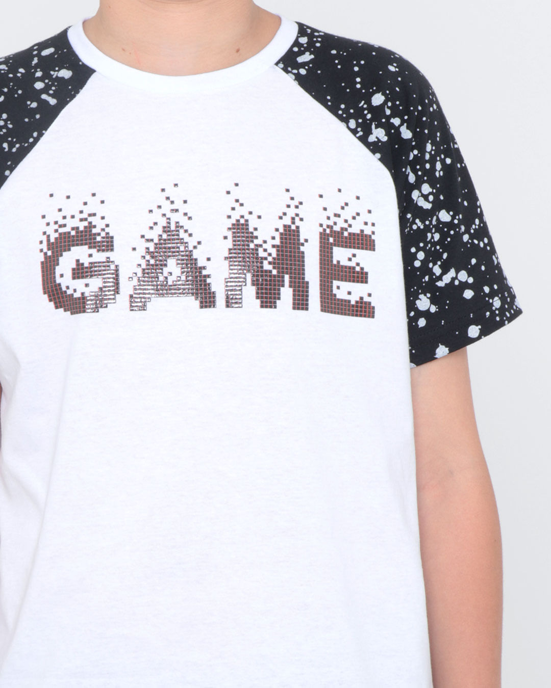 Camiseta-Juvenil-Raglan-Estampa-Game-Branca