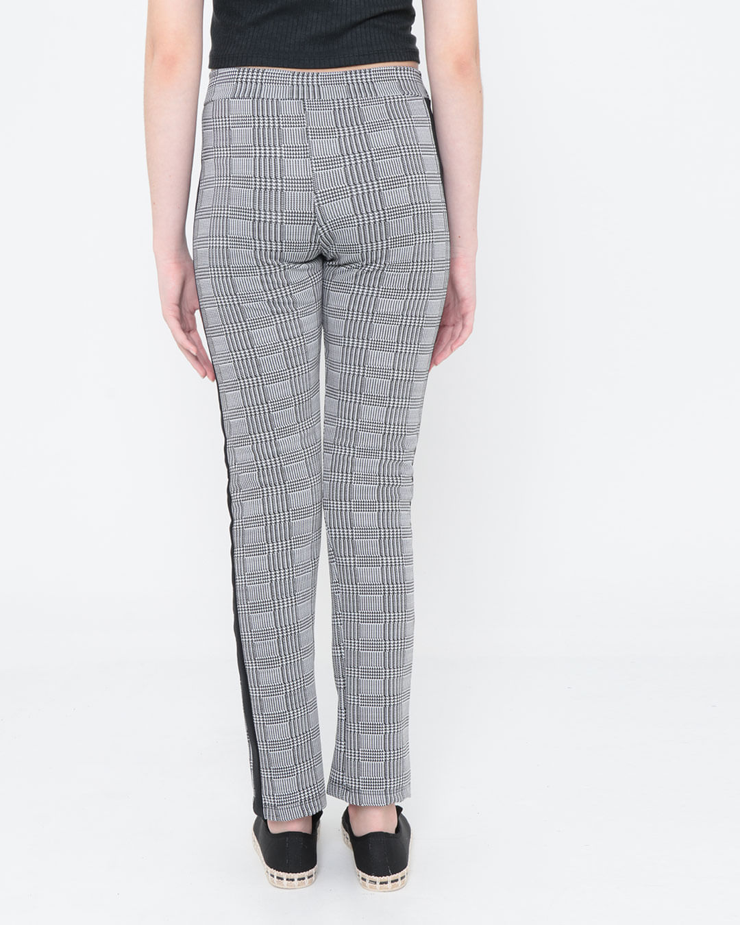 Calca-Legging-Juvenil-Estampa-Xadrez-Preta