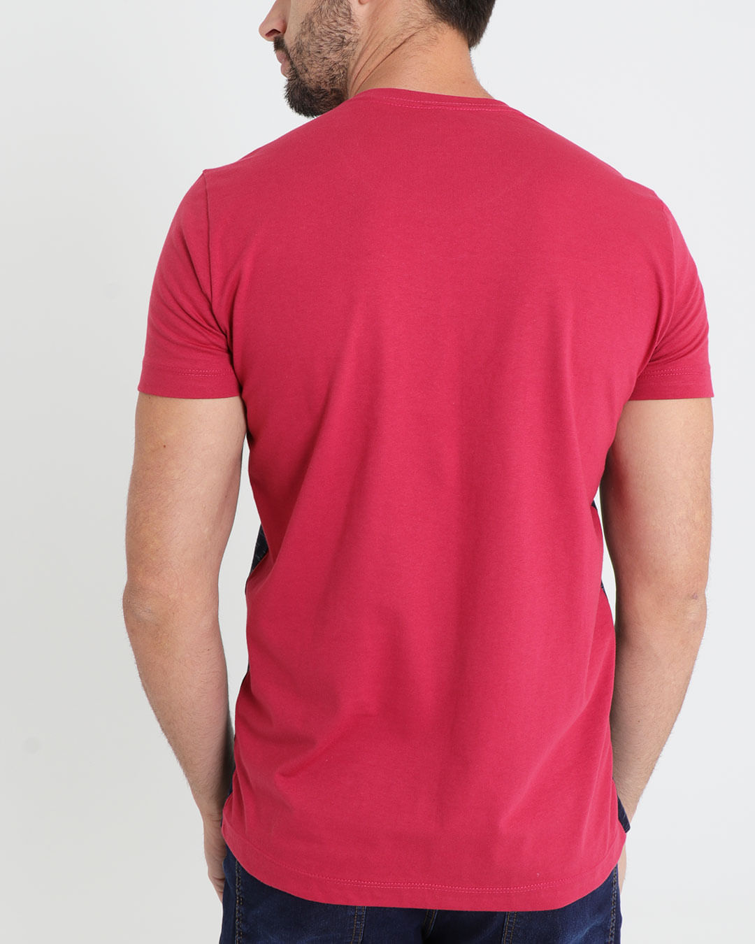 Camiseta-Masculina-Recorte-Multicor-Vermelha