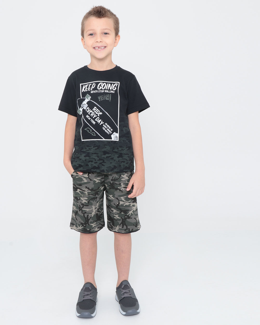 Bermuda-Infantil-Camuflada-Preta