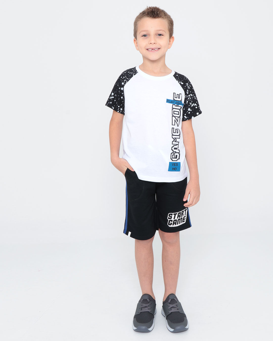 Bermuda-Infantil-Moletom-Game-Preta