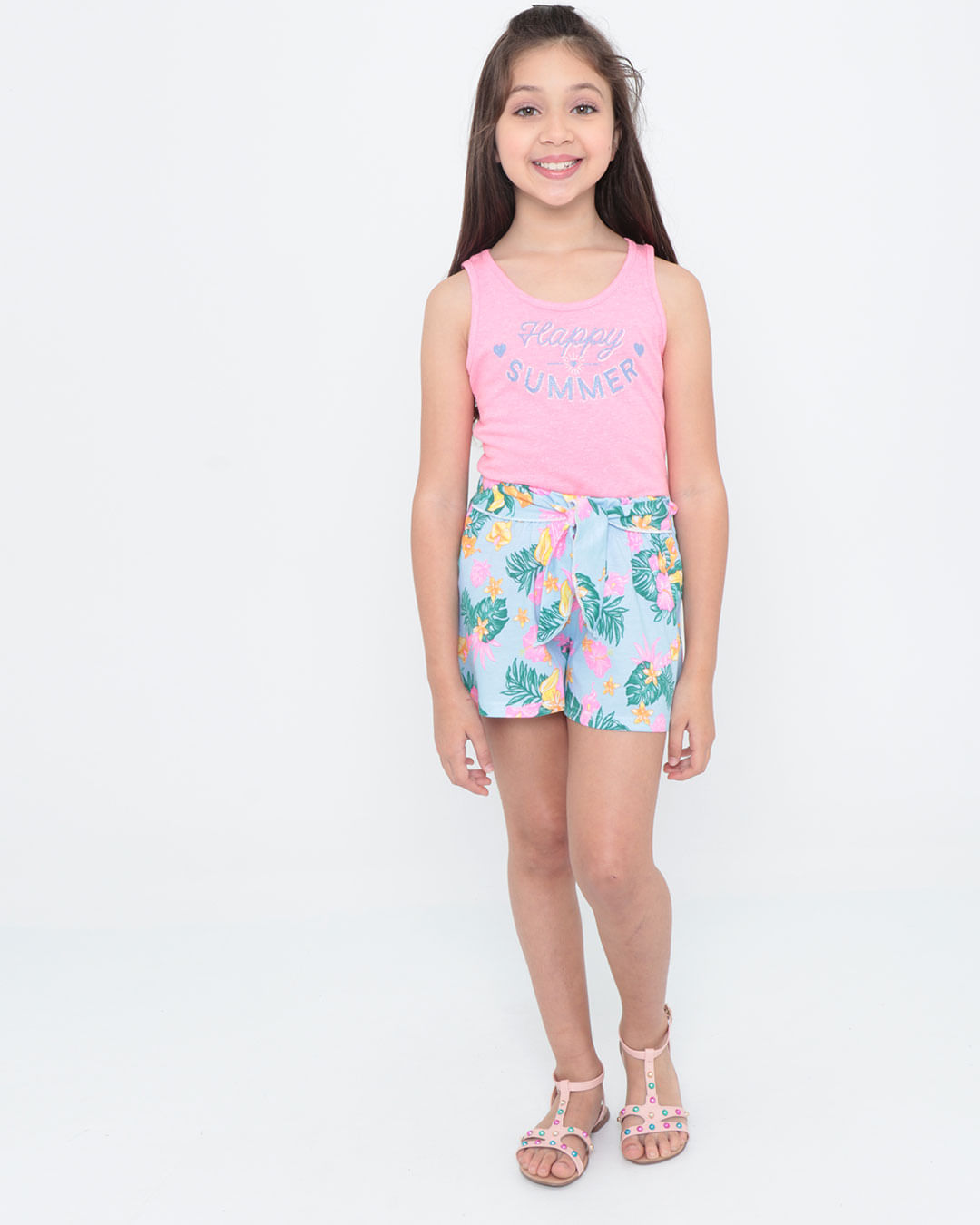 Conjunto-Infantil-Summer-Floral-Rosa