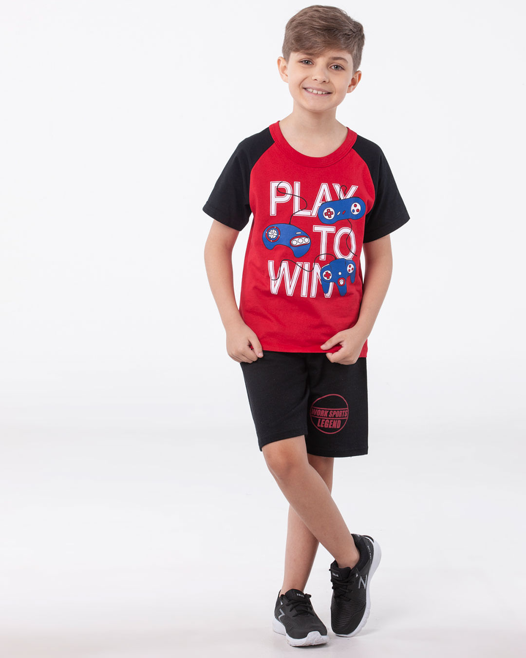 Bermuda-Infantil-Moletinho-Estampada-Preta