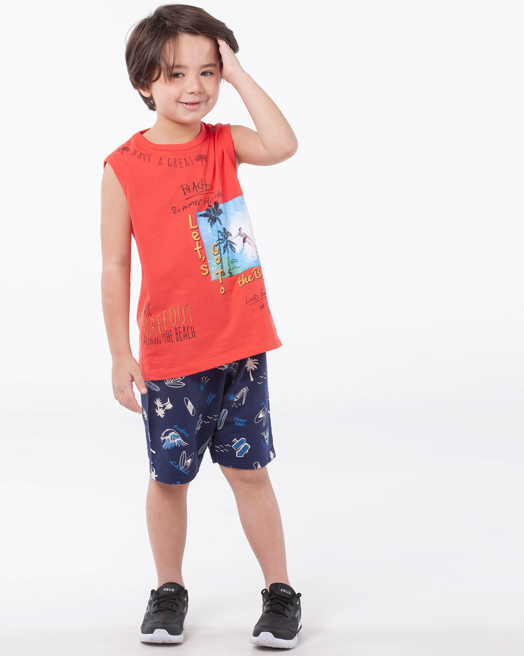 Conjunto-Infantil-Regata-Estampa-Surf-Vermelho
