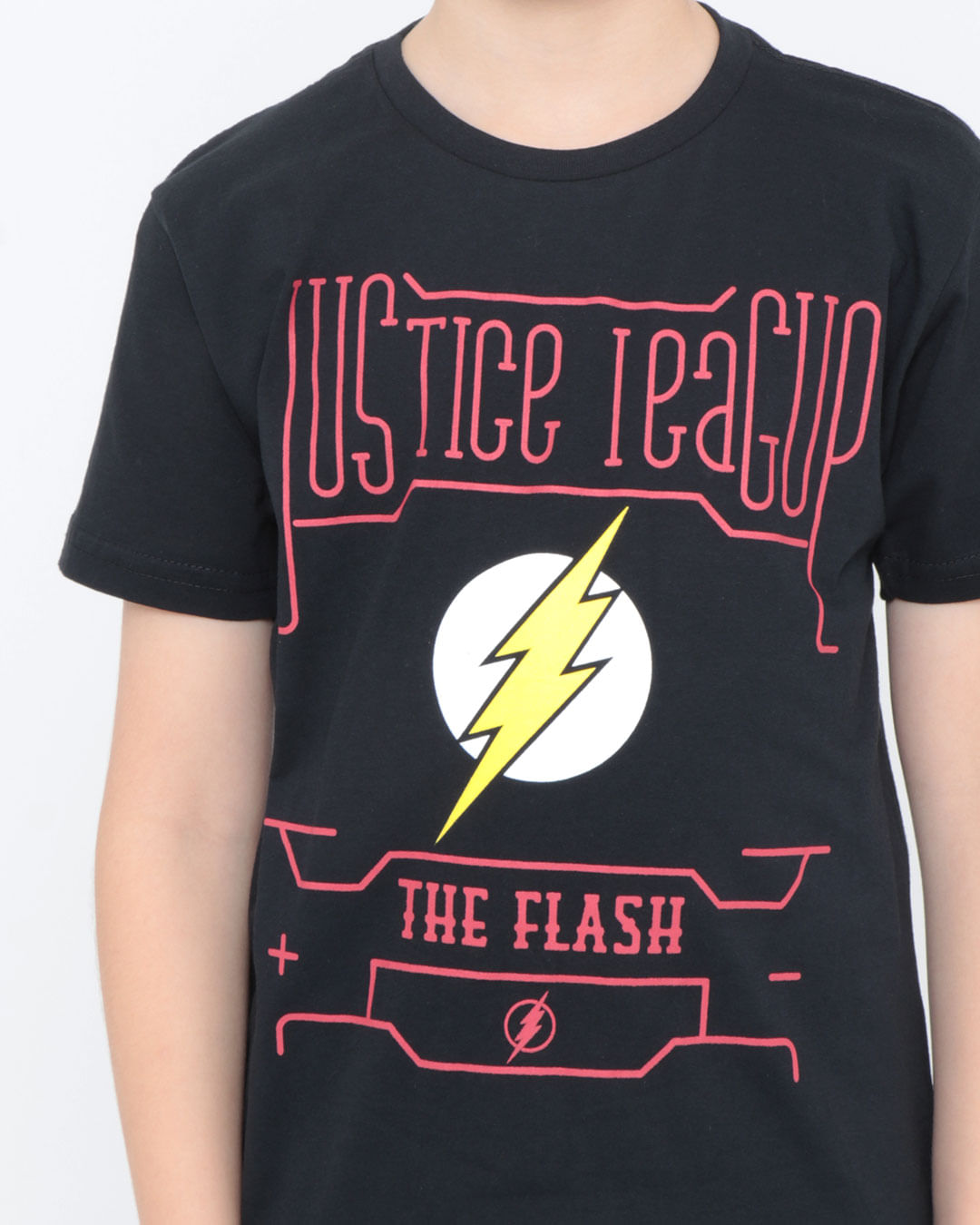 Camiseta-Infantil-The-Flash-Liga-da-Justica-Preta