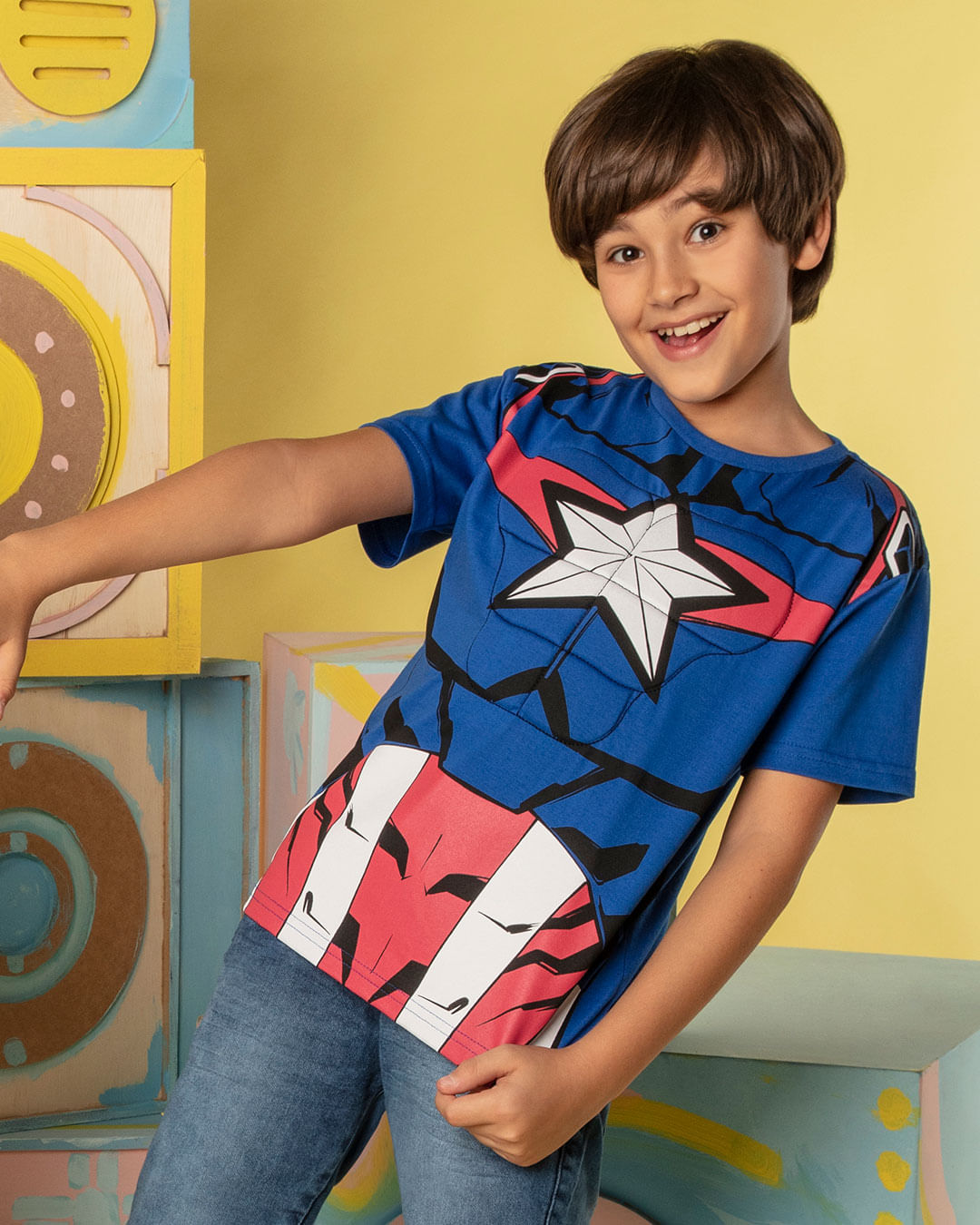 Camiseta-Infantil-Efeito-Musculos-Capitao-America-Azul