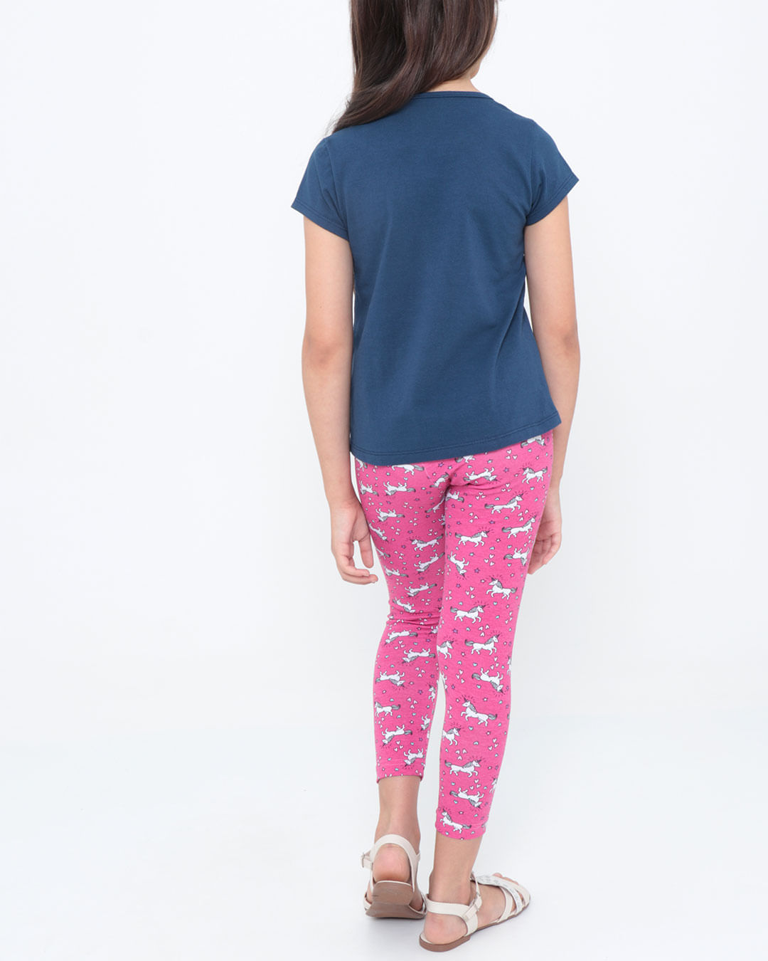 Conjunto-Infantil-Manga-Curta-Unicornio-Azul-Marinho