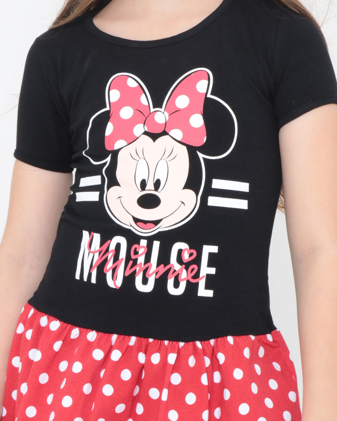 Vestido-Infantil-Poa-Minnie-Disney-Preto