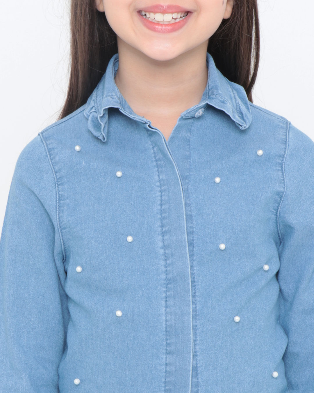 Camisa-Infantil-Jeans-Perolas-Azul