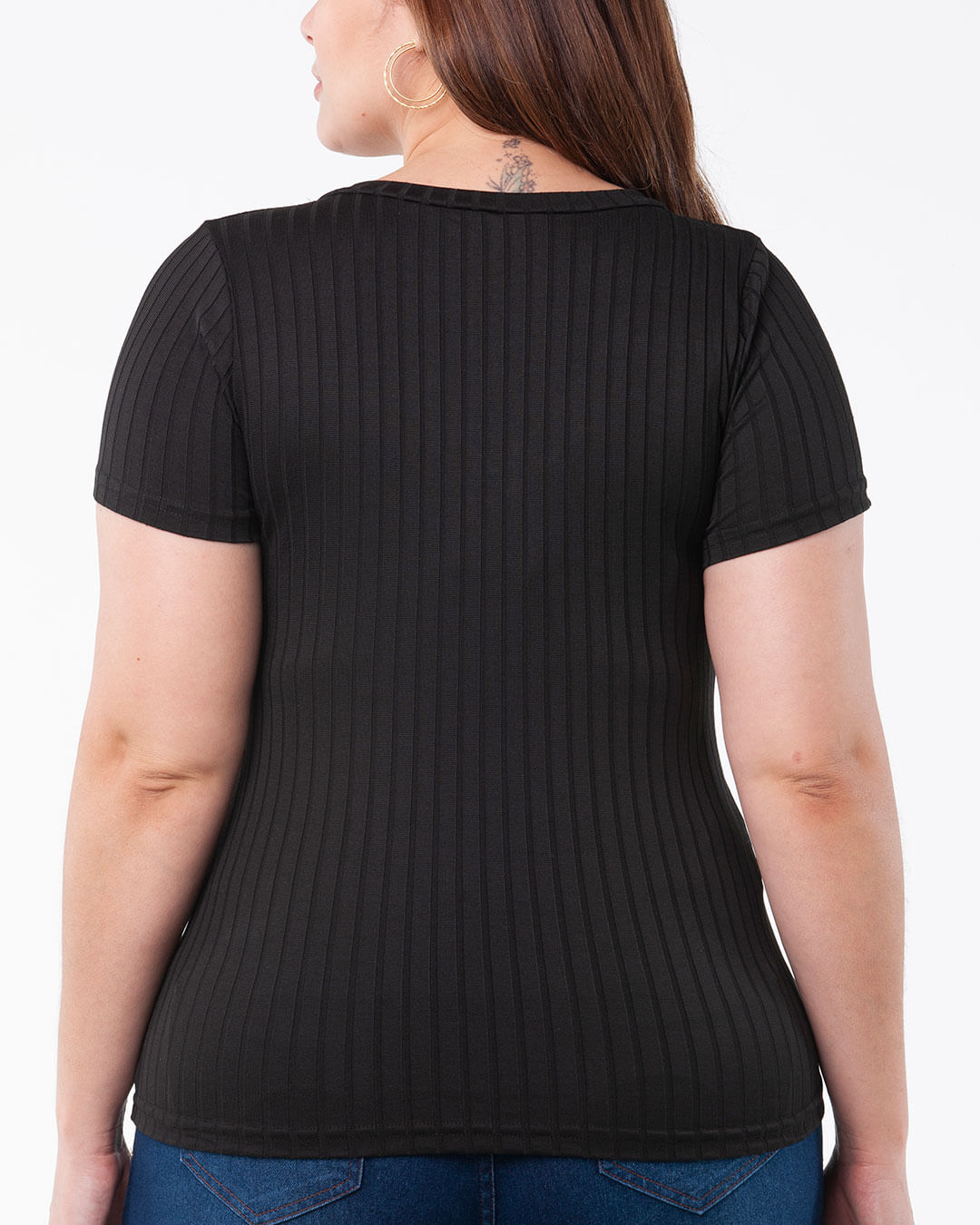 Blusa-Plus-Size-Malha-Canelada-Preta