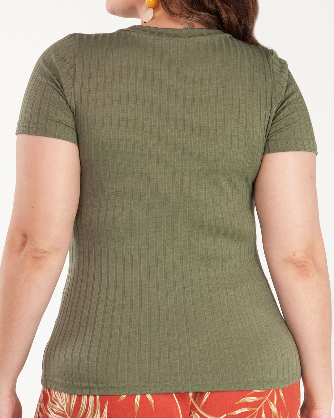 Blusa-Plus-Size-Malha-Canelada-Verde