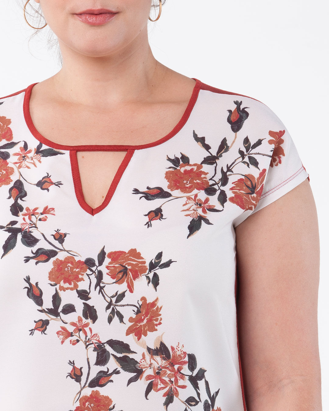 Blusa-Plus-Size-Estampa-Floral-Laranja
