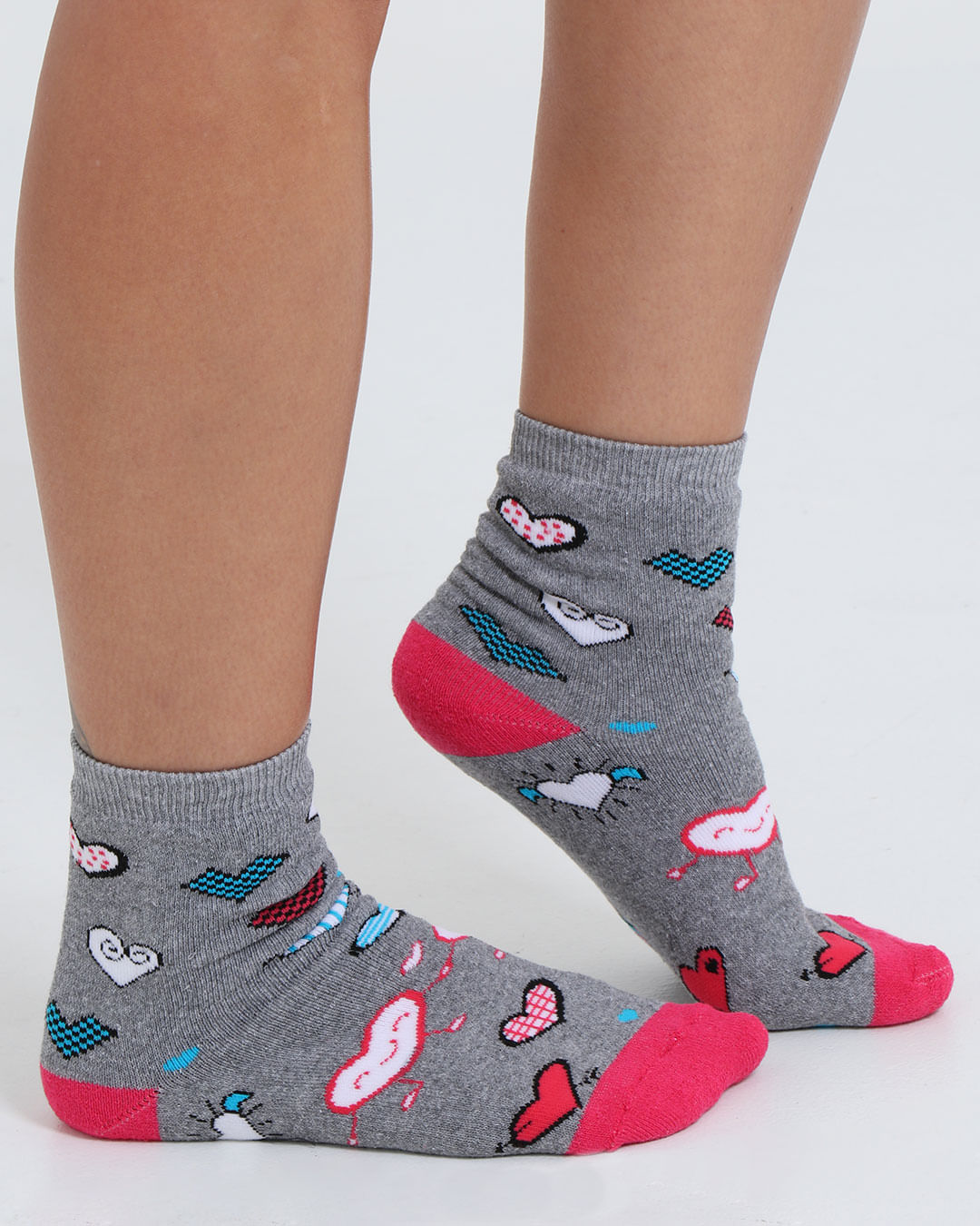 Kit-2-Pares-De-Meia-Cano-Medio-Rosa-Cinza