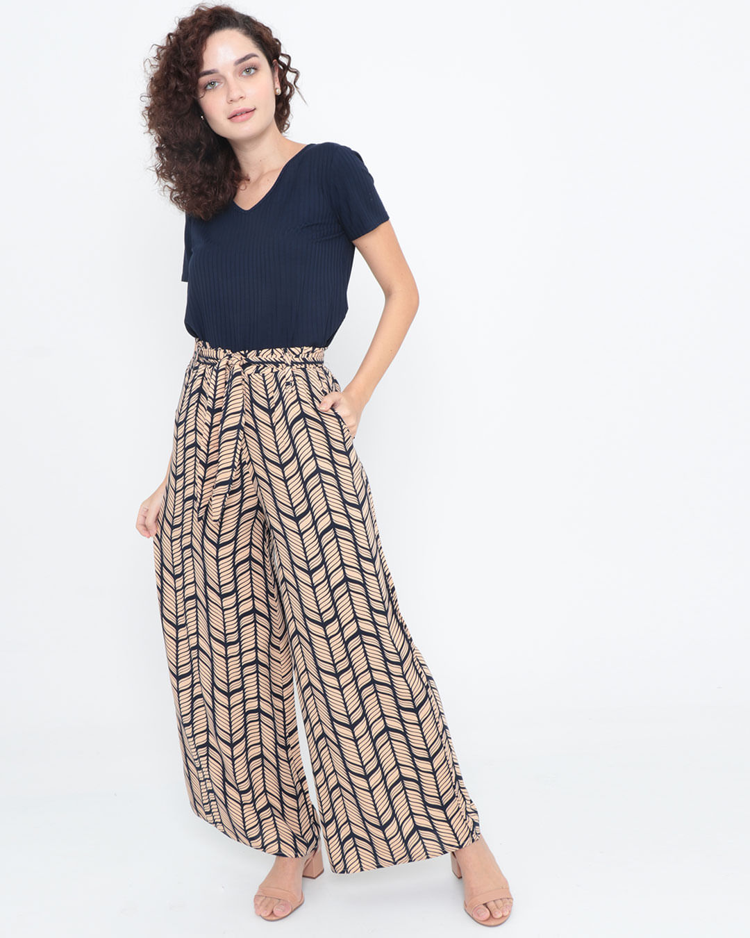Calca-Feminina-Pantalona-Estampada-Bege