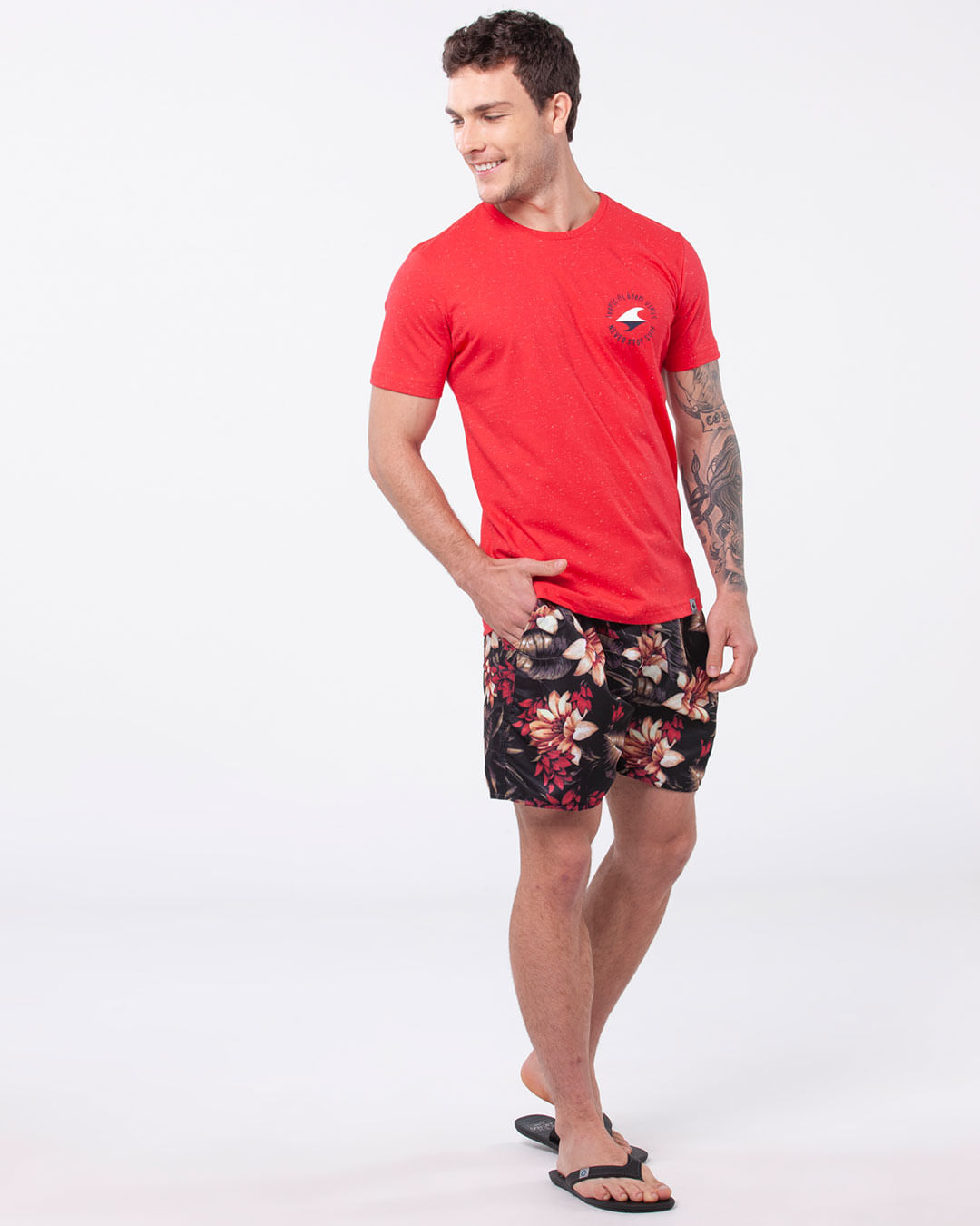 Camiseta-Botone-Estampa-Surf-Vermelha