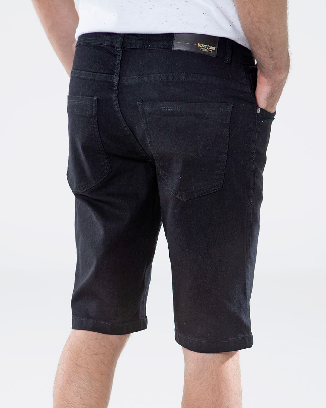 Bermuda-Jeans-Masculina-Preta