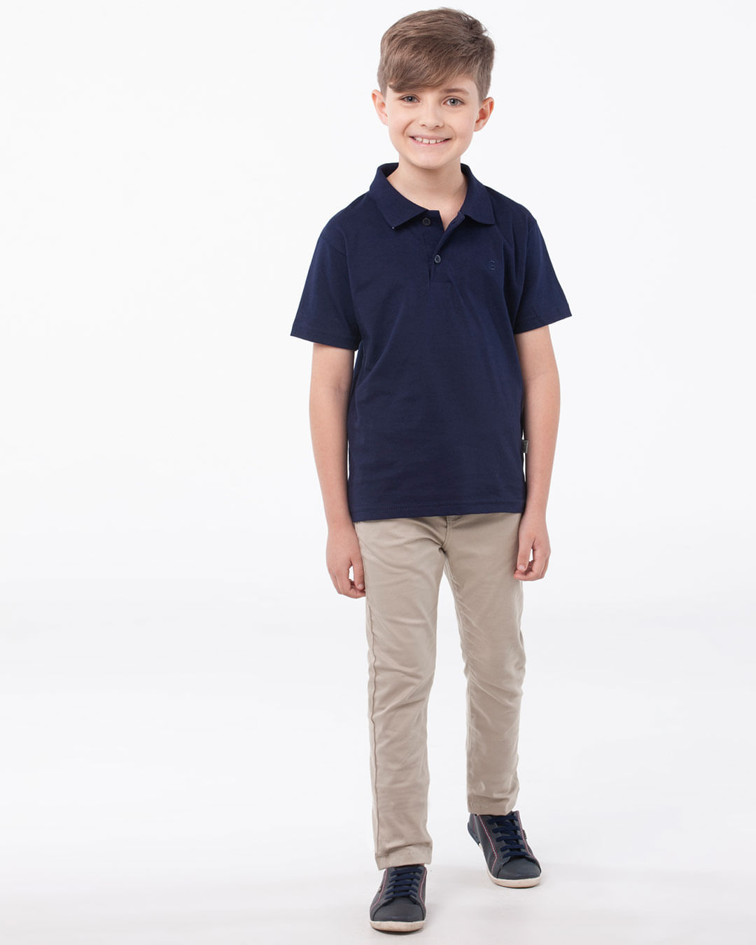 Polo-Infantil-Manga-Curta-Azul-Marinho