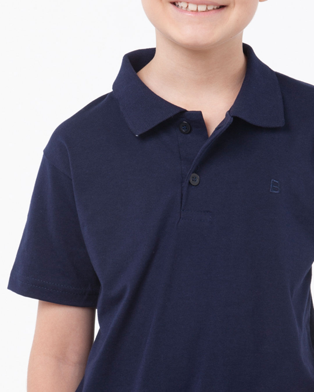 Polo-Infantil-Manga-Curta-Azul-Marinho