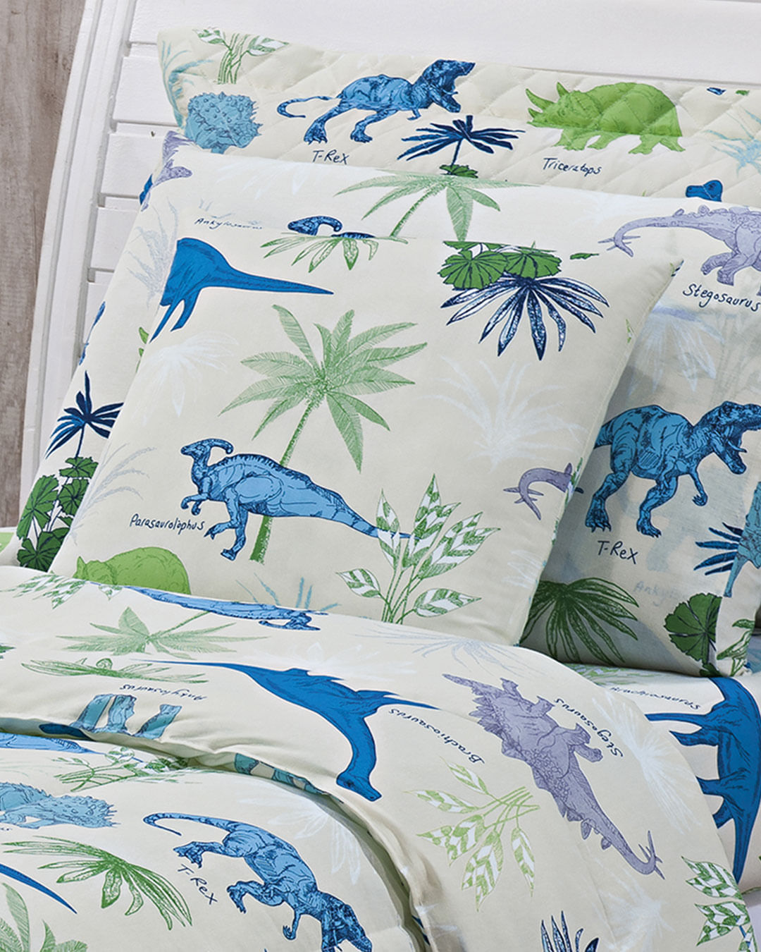 Almofada-Dinossauros-45x45cm-Verde-Claro