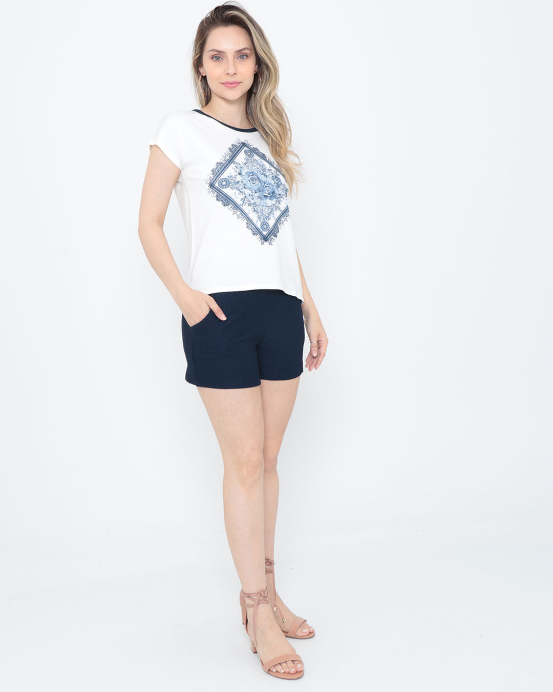 Short-Feminino-Piquet-Azul-Marinho