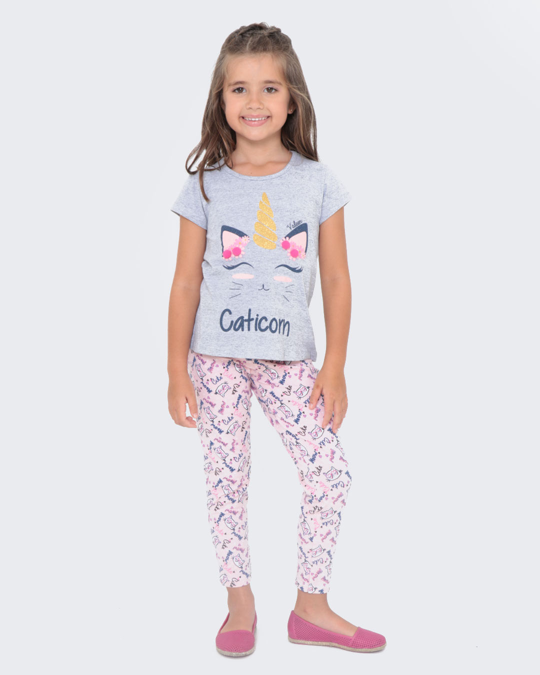 Conjunto-Infantil-Estampa-Catcorn-Cinza