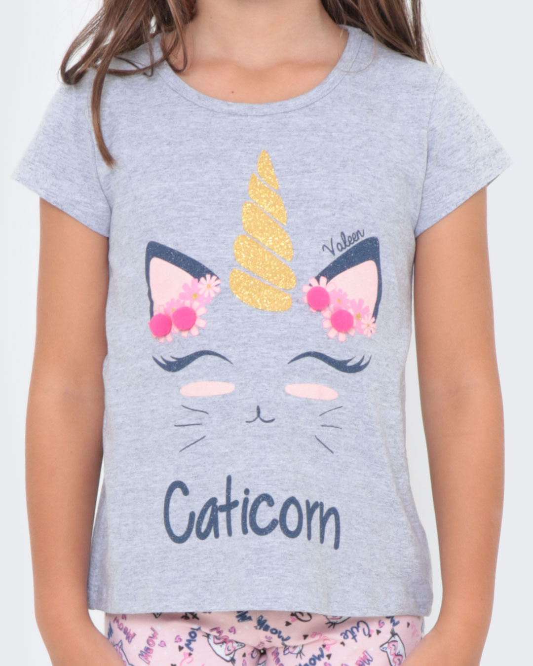 Conjunto-Infantil-Estampa-Catcorn-Cinza
