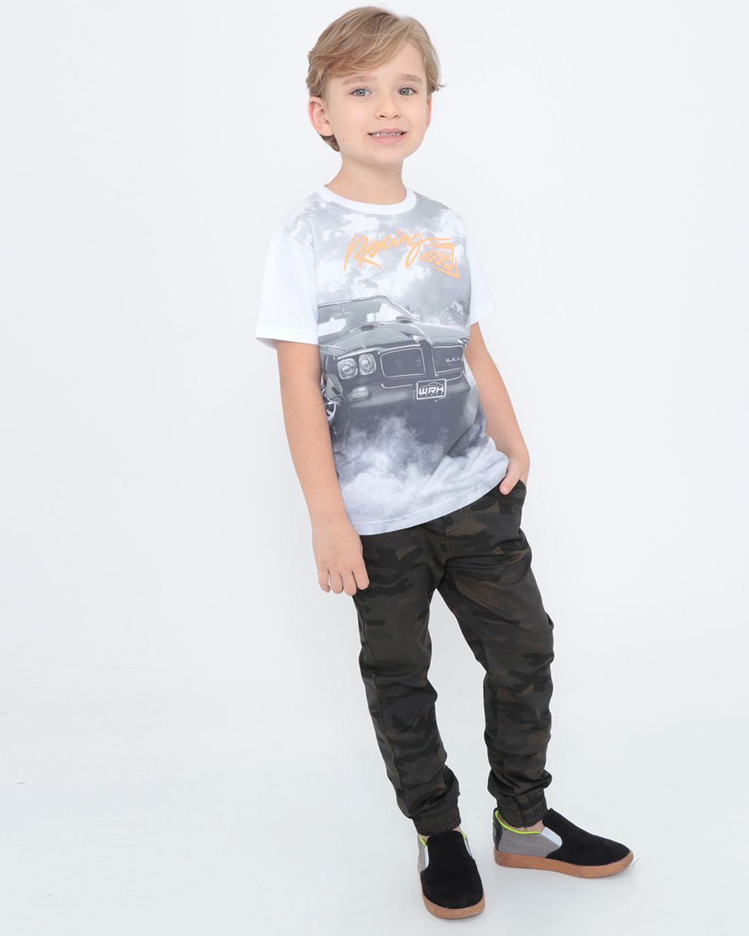 Camiseta-Infantil-Estampa-Rancing--Branca