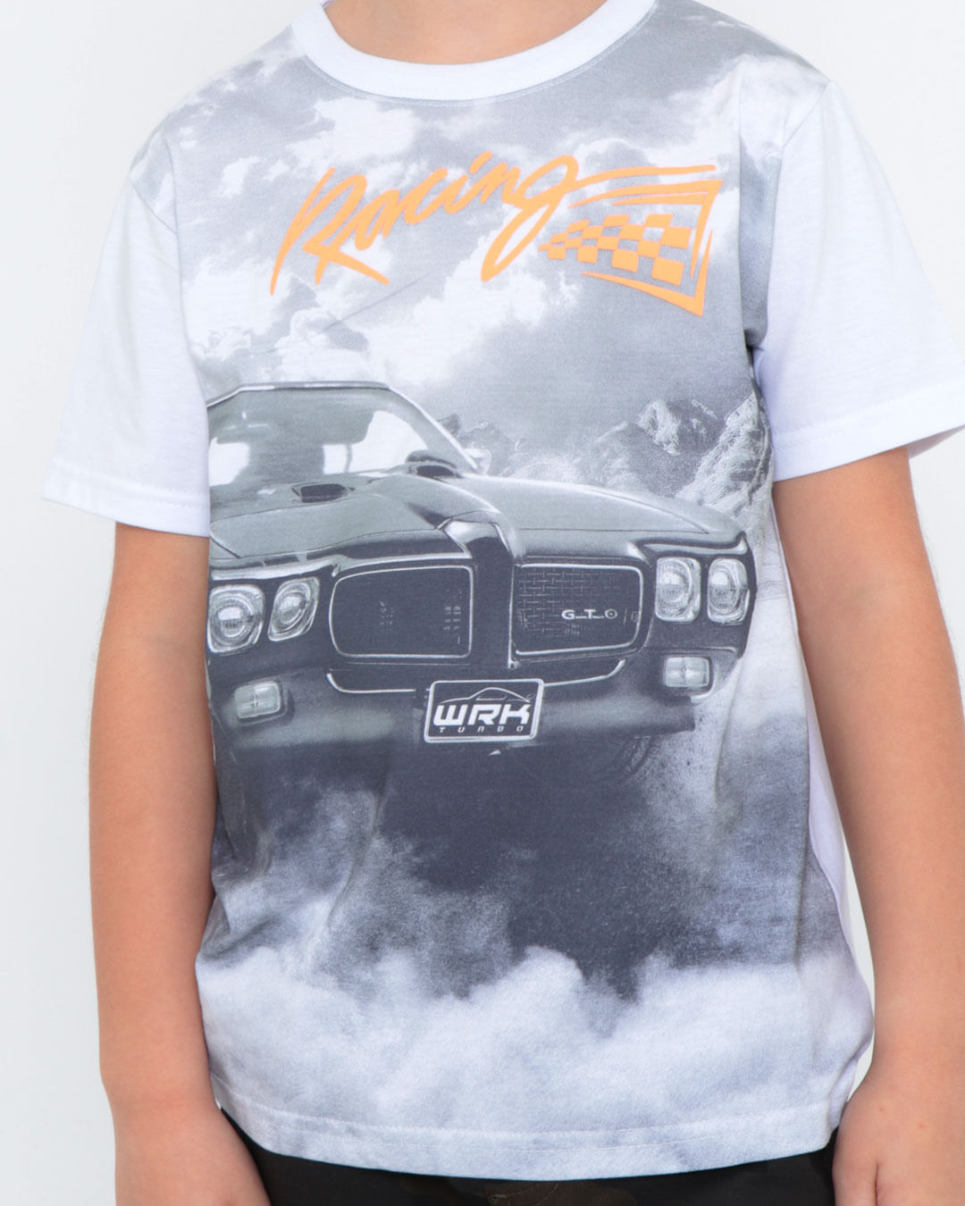 Camiseta-Infantil-Estampa-Rancing--Branca