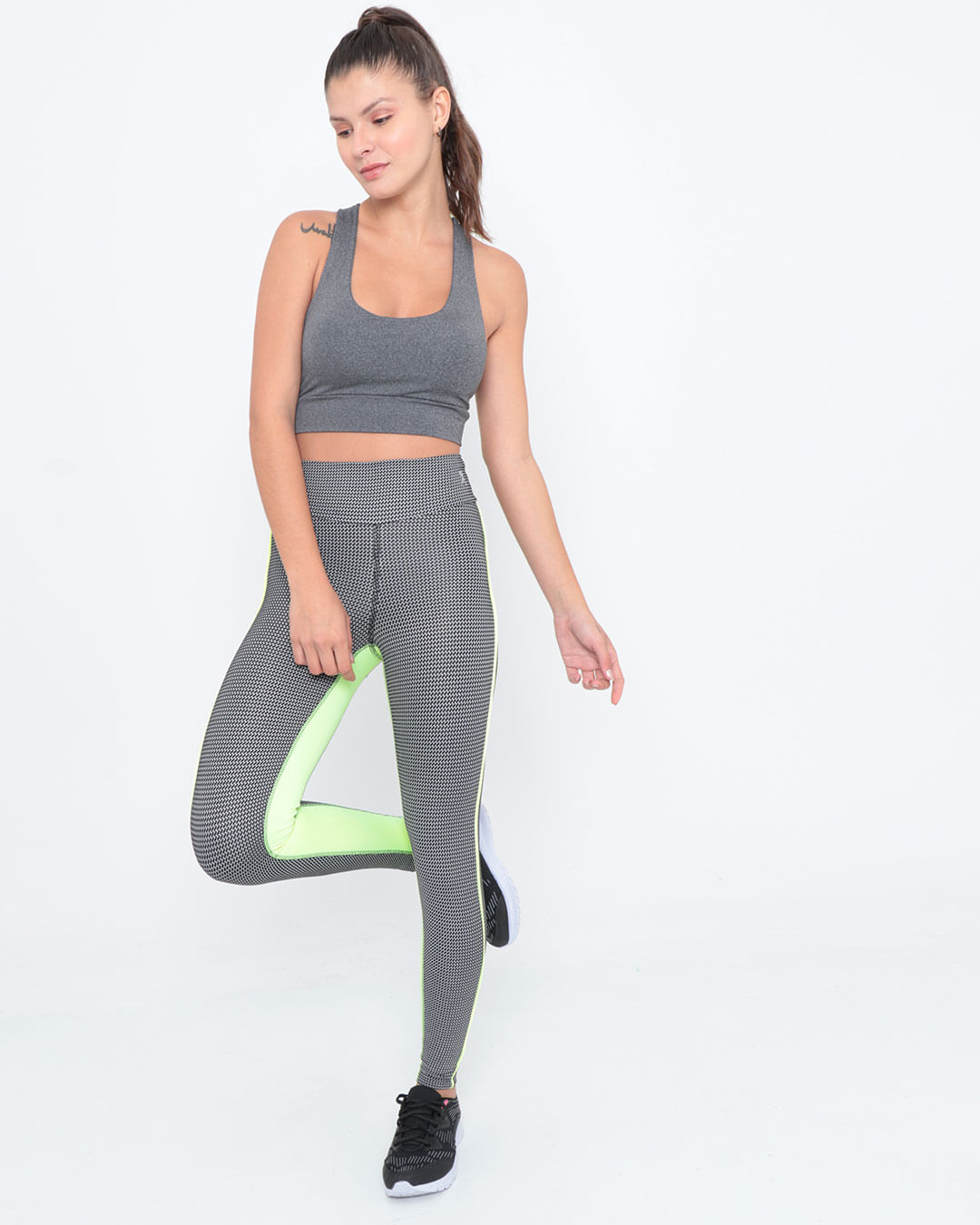 Calca-Legging-Fitness-Jacquard-Recorte-Neon-Preta