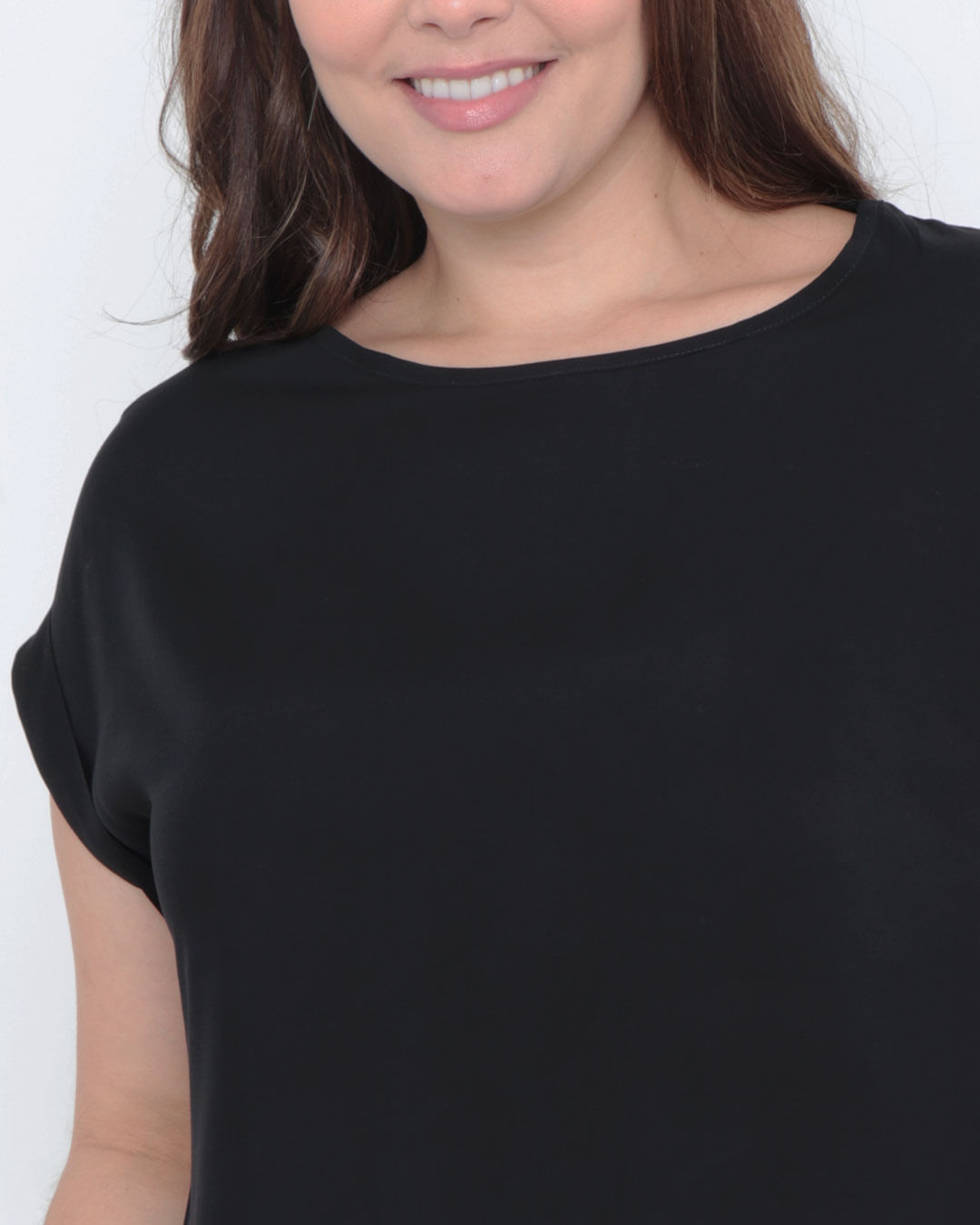 Blusa-Plus-Size-Manga-Dobrada-Preta