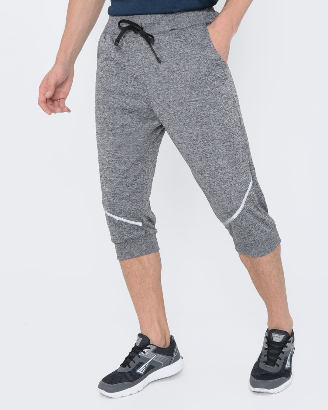 Bermuda Masculina Esportiva Capri Refletor Cinza