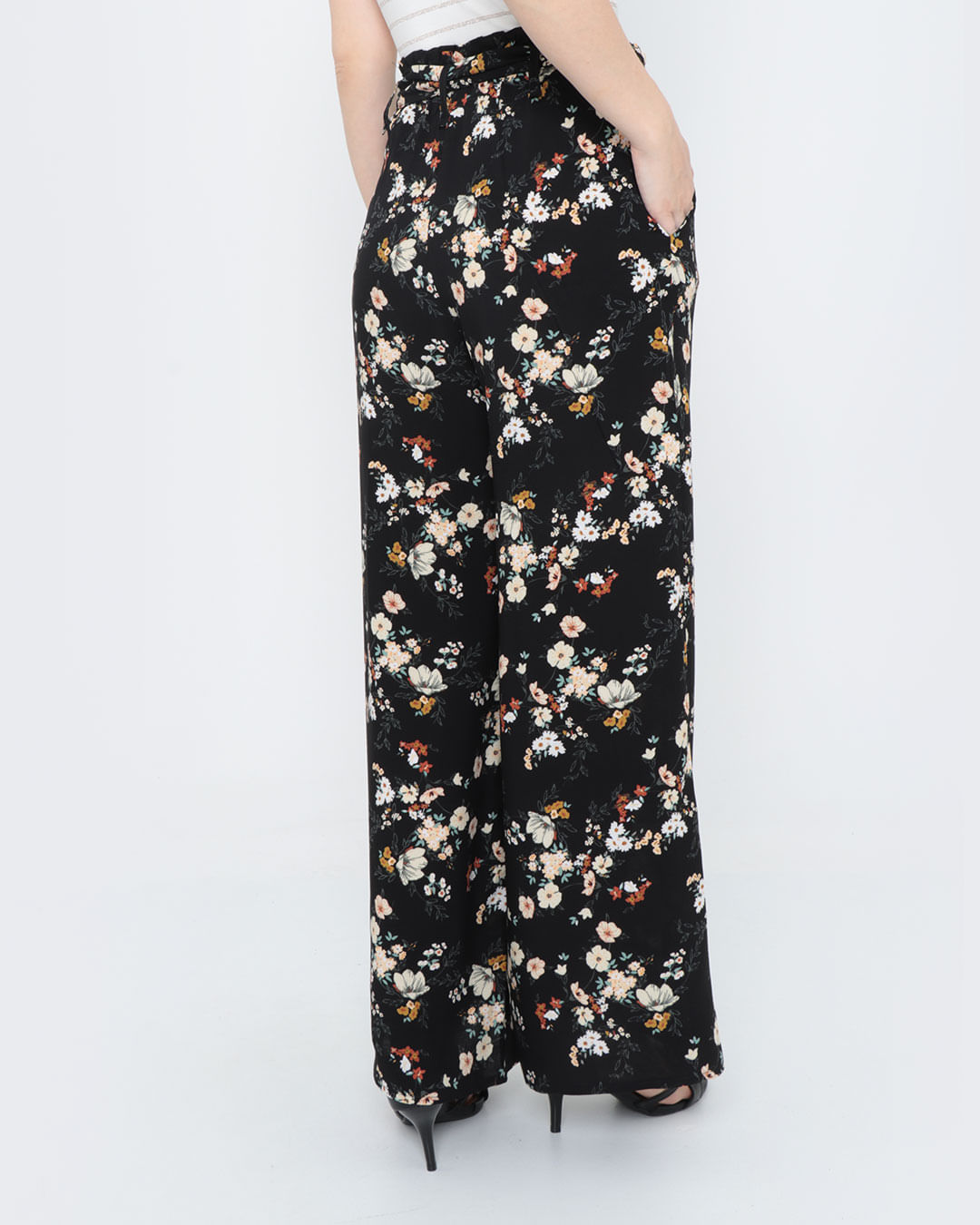 Calca-Feminina-Pantalona-Floral-Preta